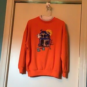 Halloween Women’s Medium Pullover Orange Sweatshirt